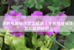 手机号被标注怎么取消（手机号被标注怎么取消标识）