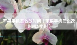 苹果手机怎么改时间（苹果手机怎么改时间24小时）