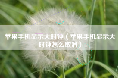 苹果手机显示大时钟（苹果手机显示大时钟怎么取消）